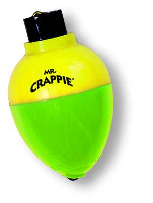 New Mr Crappie Rattlin Pear Floats 1" Yellow/Green 12pk RP3P-50YG 